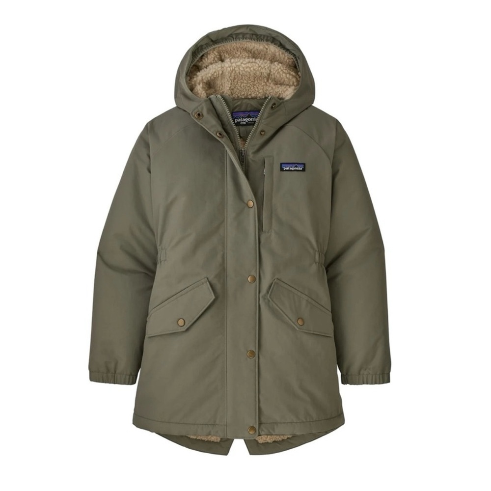 Patagonia Kids Olive Green Hooded Puffer Coat